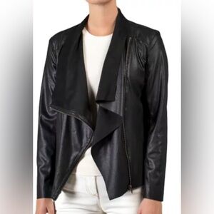 Mote Women's Lightweight Soft Faux Suede Zip Up Drape Jacket
Black Foil